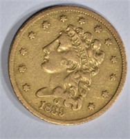 1839-O $2 1/2 GOLD  XF