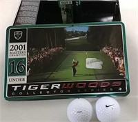 Tiger Wood tin w/3 golf balls