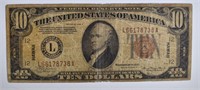 1934-A $10.00 HAWAII NOTE, CIRC