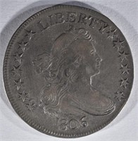 1806 DRAPED BUST HALF DOLLAR, XF