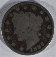 1886 LIBERTY NICKEL, GOOD dark