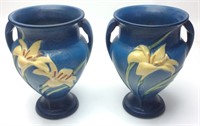 Pair Of Roseville Pottery Vases