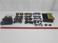 16 pairs of glasses and sunglasses