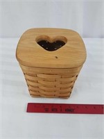 Royal Craft basket, wood top, Heart of Ohio