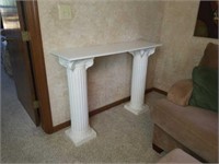 2 plaster columns and wooden shelf