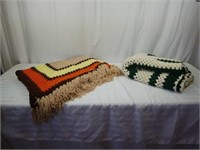 2 crocheted blankets