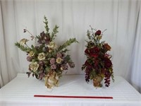 2 artificial flower arrangements