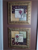 Two pieces of framed wall art
