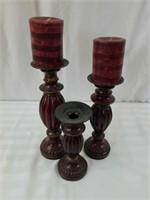 Three-piece decorative candle holders