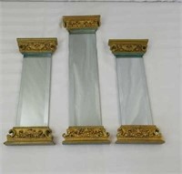 3 piece wall decor with beveled glass mirror