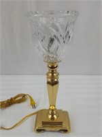 Decorative brass and crystal lamp