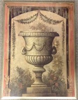 Uttermost urn print on board titled "Draped Urn".