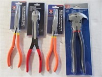 Lot of (4) Pliers, dikes