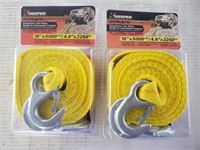 Lot of (2) Keeper 15' tow straps