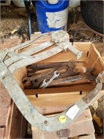 BOX OF USA WRENCHES AND LARGE PULLER