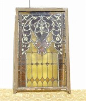 AESTHETIC MOVEMENT STYLE AMBER STAINED GLASS PANEL