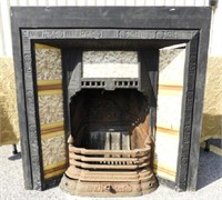 AESTHETIC MOVEMENT CAST IRON FIREPLACE MANTLE