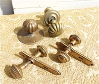 FOUR FRENCH STYLE BRASS DOOR KNOBS