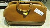 Brown leather satchel