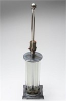 Art Deco Manner Chrome & Glass Table Lamp