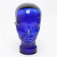 Cobalt Blue Glass Woman's Mannequin Head
