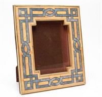 Marquetry Stone & Brass Inlay Table Top Frame