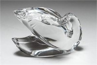 Baccarat Crystal "Swan with Folded Wings" Figurine
