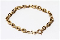 18K Gold Oval  Linked Bracelet