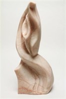 Brancusi Manner Abstract Sculpture, Pink Marble