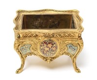 Louis XV Manner Gilt Bronze & Champleve Jardiniere