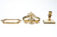 French Gilt Bronze & Champleve Enamel Desk Set