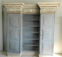 Large 2 Door Shelf Unit w/Architectural Top