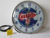 7UP CHEER UP ADVERTISING ELECTRIC CLOCK W/ BULB