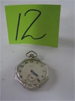 WALTHAM OCATAGON POCKET WATCH 17 JEWELS (WORKING)