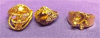 THREE(3) GOLD-FILLED RINGS~SIZES 6-7