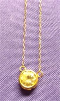 10K YELLOW GOLD 20" CUBIC ZIRCONIA NECKLACE