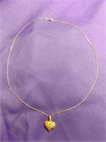 14K GOLD NECKLACE WITH HEART PENDANT