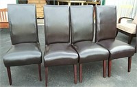 4 faux leather dining chairs #1