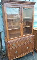 1pc solid wood cabinet with hutch 36x16x68"h