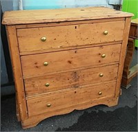 Antique 4 Drawer dresser needs TLC - 38x19x36"h