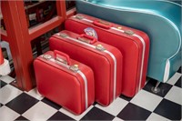 Vintage 3-Piece Luggage Set, Red