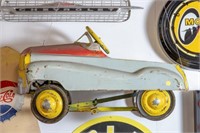 Vintage Pedal Car, Grey and Yellow