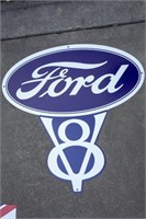Large  Ford V8 Steel Sign