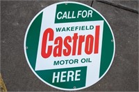 Castrol Motor Oil Round Steel Sign