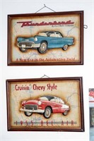 Set of Four Wooden 50's Car Signs
