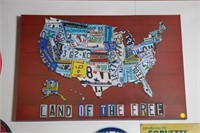 USA Map made from Number Plates