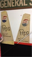 2 x Vintage Pepsi Wooden Signs 1200mm