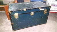 Monarch vintage metal steamer trunk