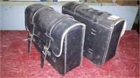 Set of leather motorcycle side bags
