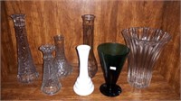 7 glass vases